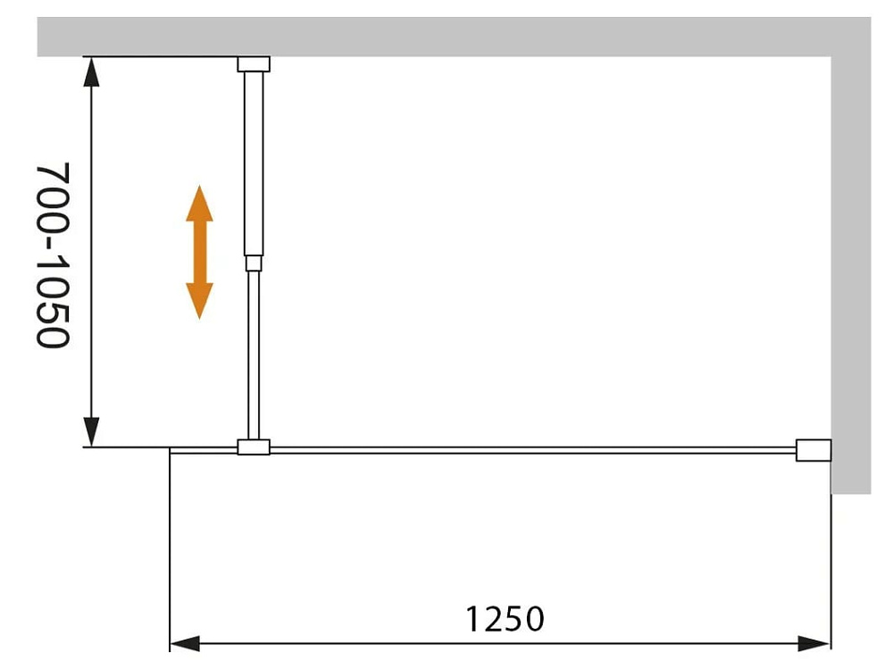 Душевая перегородка Cezares Liberta -L-1-125-C-Cr