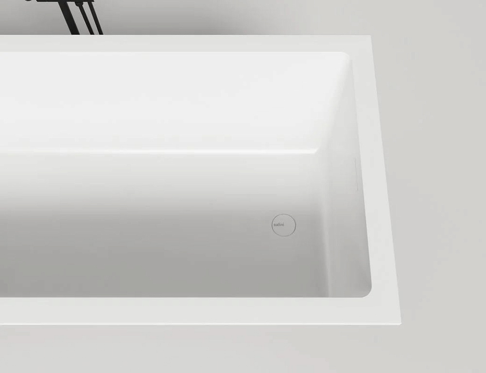 Ванна из искусственного камня Salini Cascata Kit S-Stone 180x80 см, встраиваемая, матовая белая, на 