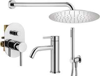 Комплект для ванной Plumberia Selection Ixo KITXO15CR53 С ВНУТРЕННЕЙ ЧАСТЬЮ, хром