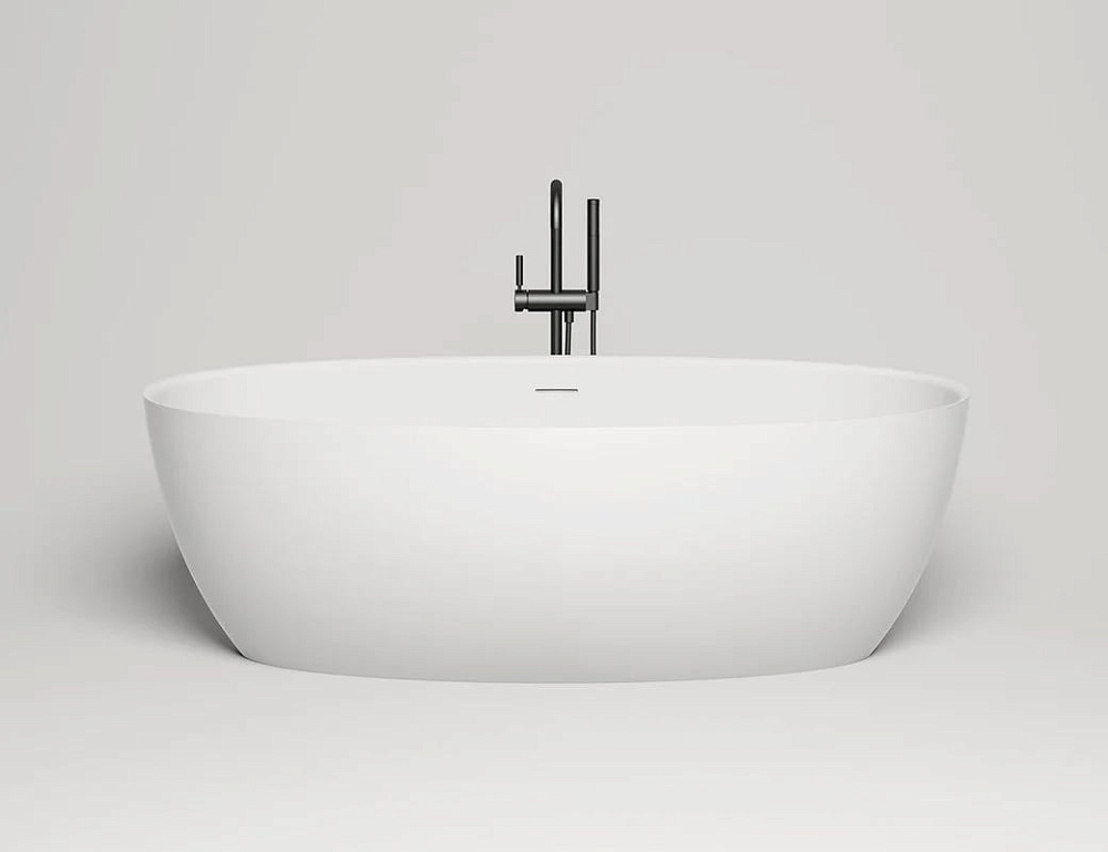 Ванна из искусственного камня Salini Alda S-Sense 160x70 см, отдельностоящая, белая, овальная, со сл