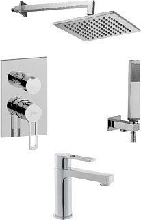 Комплект для ванной Paffoni Ringo KITRIN018CR071KING С ВНУТРЕННЕЙ ЧАСТЬЮ, верхний душ 30 см, хром