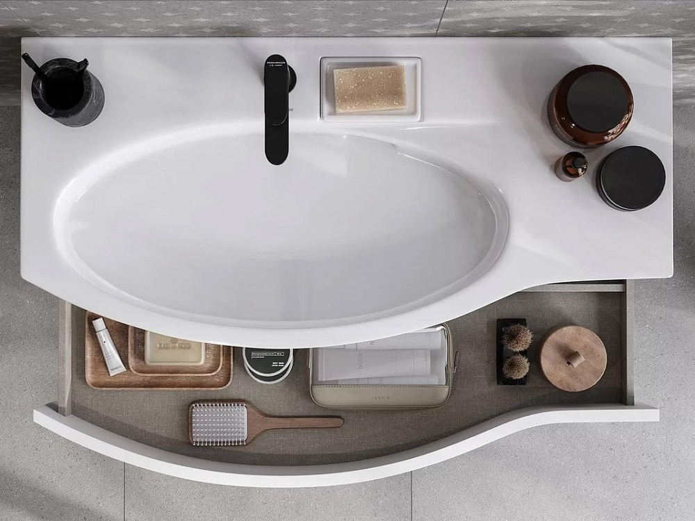 Мебельная раковина KERAMA MARAZZI Riva 100 L, глянцевая белая