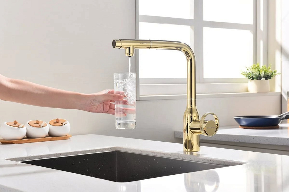 Смеситель для кухни Paulmark Urban Ur213104-G золото