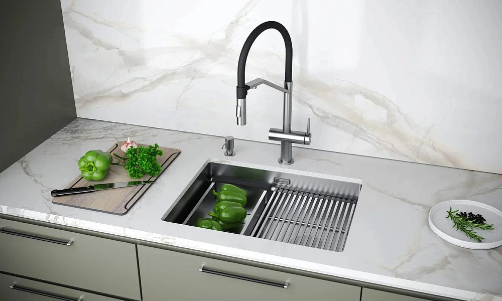 Смеситель для кухни Paulmark Paulmark Zender Ze213155-BS брашированная сталь