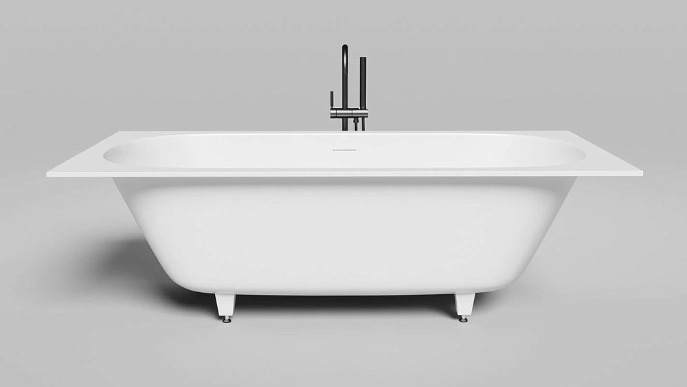 Ванна из искусственного камня Salini Ornella Axis Kit S-Stone 190x90 см, встраиваемая, матовая белая