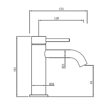 Смеситель для раковины Abber Wasser Kreis 316 AF8110BST брашированная сталь