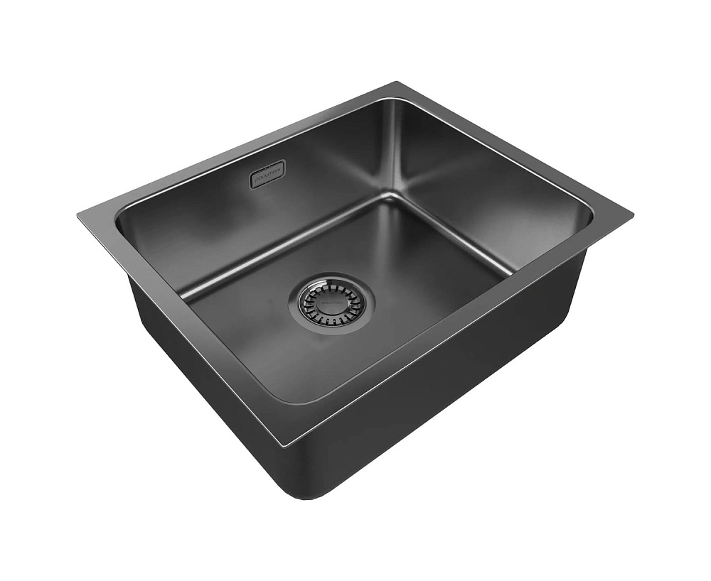 Мойка кухонная Paulmark Vista PM305444-GM, вороненая сталь