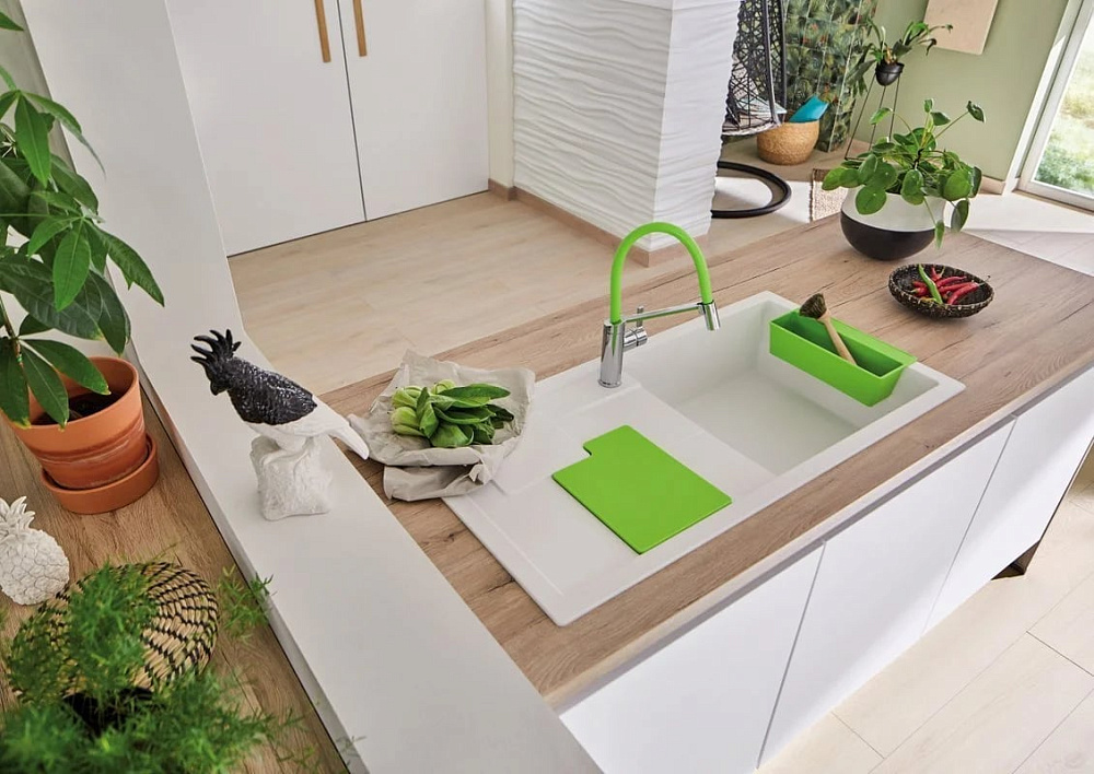 Смеситель для кухни Blanco Viu-S 524813 с гибким изливом, 4 цветных съемных шланга