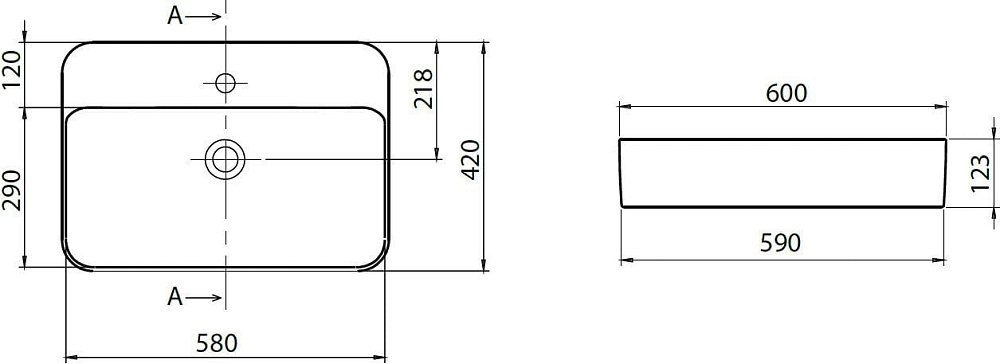 Накладная раковина Allen Brau Liberty 2 60x42, белая