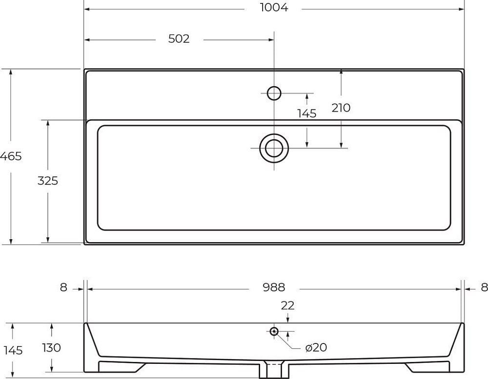 Мебельная раковина Cezares Molveno 46 100 см