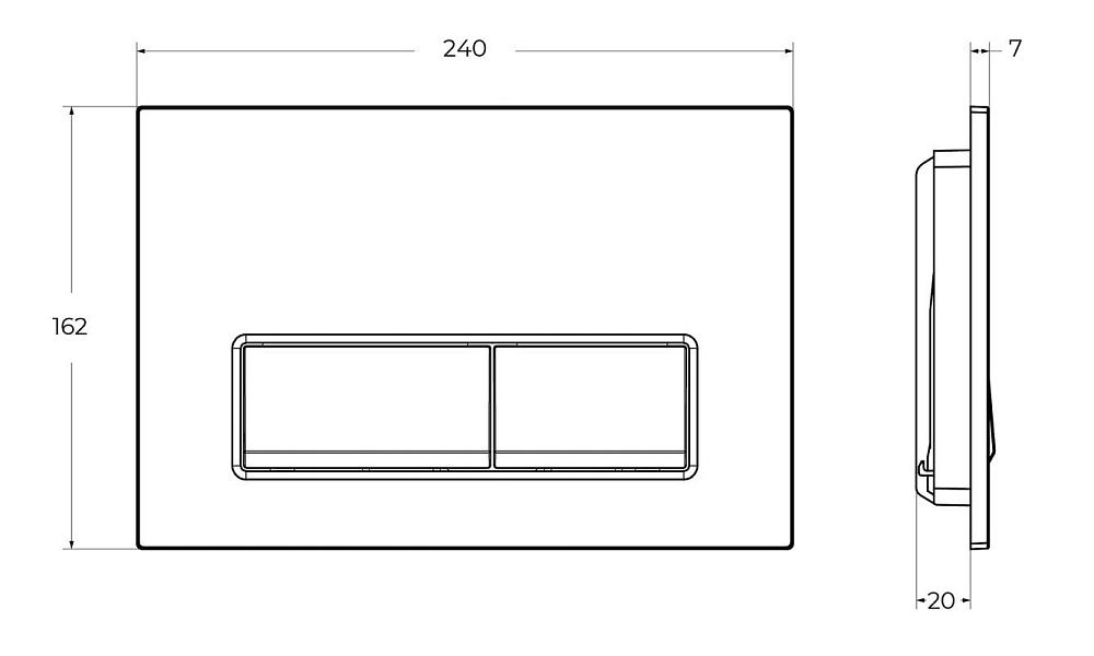 Кнопка смыва для инсталляции BelBagno BB-15R-BL пластик, цвет белый глянец