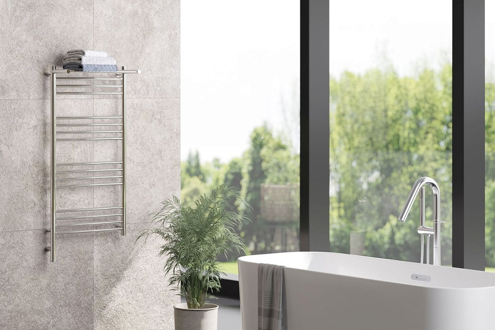 Полотенцесушитель электрический Сунержа Богема 3.0 100х50 с полкой, хром, L