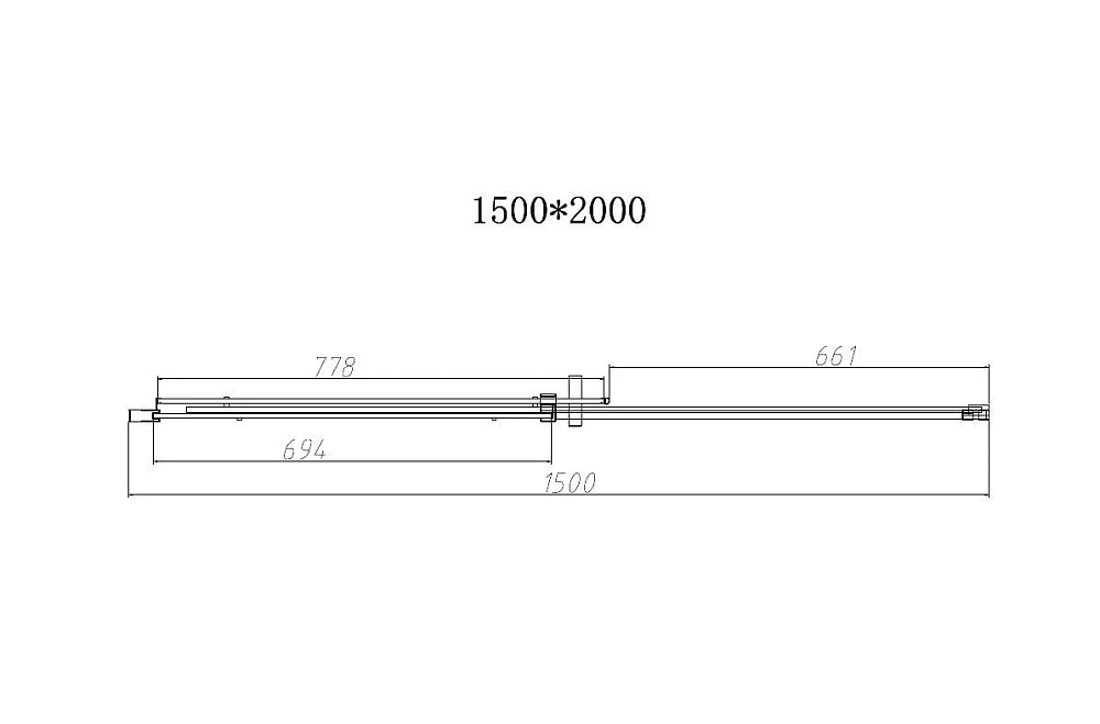 Душевая дверь в нишу Vincea Dice VDS-4D150CLGM 150 см, профиль вороненая сталь, стекло прозрачное