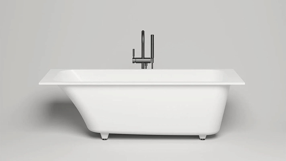 Ванна из искусственного камня Salini Orlanda S-Sense 170x75 см, встраиваемая, белая, на ножках