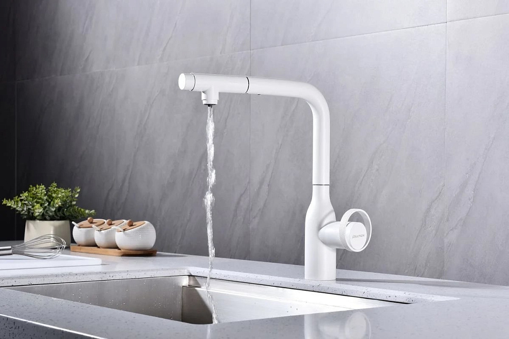 Смеситель для кухни Paulmark Urban Ur213104-WH матовый белый