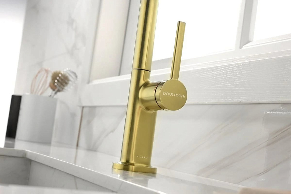 Смеситель для кухни Paulmark Neo Ne214419-BG брашированное золото