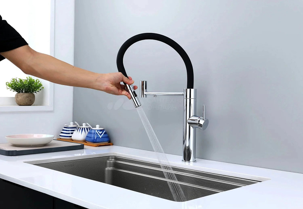 Смеситель для кухни Paulmark Ganymede Ga213199-CR с гибким изливом, хром
