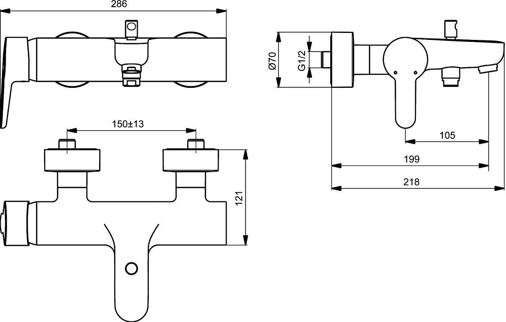 Смеситель для ванны с душем Ideal Standard Connect blue Connect Blue B9921AA