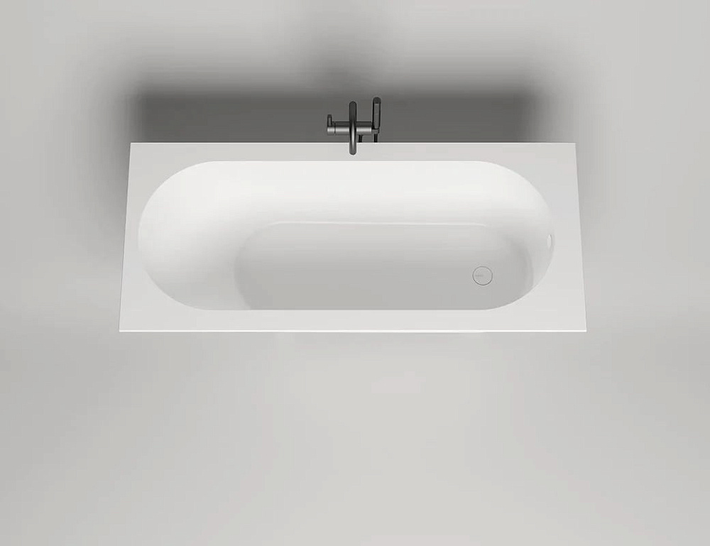 Ванна из искусственного камня Salini Ornella S-Stone 180x80 см, встраиваемая, матовая белая, на ножк