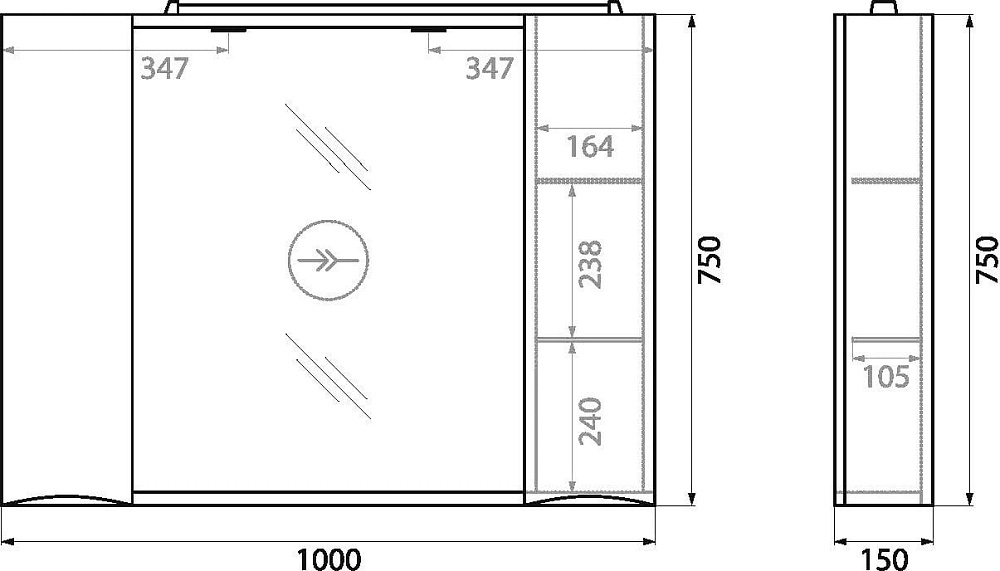 Зеркало BelBagno Marino 100 100