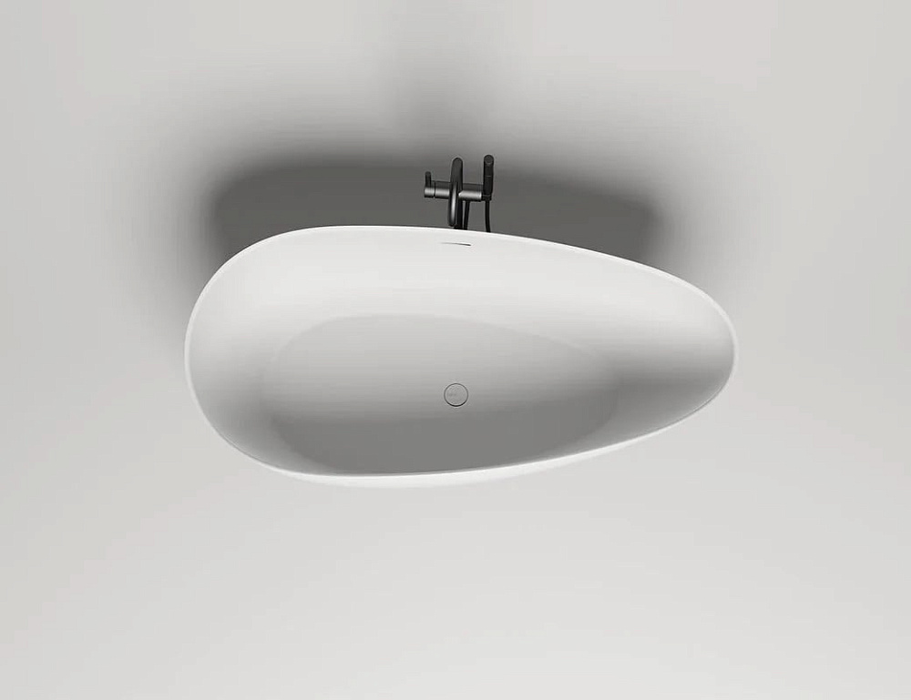 Ванна из искусственного камня Salini Paola S-Sense 160x75 см, отдельностоящая, белая, овальная, со с