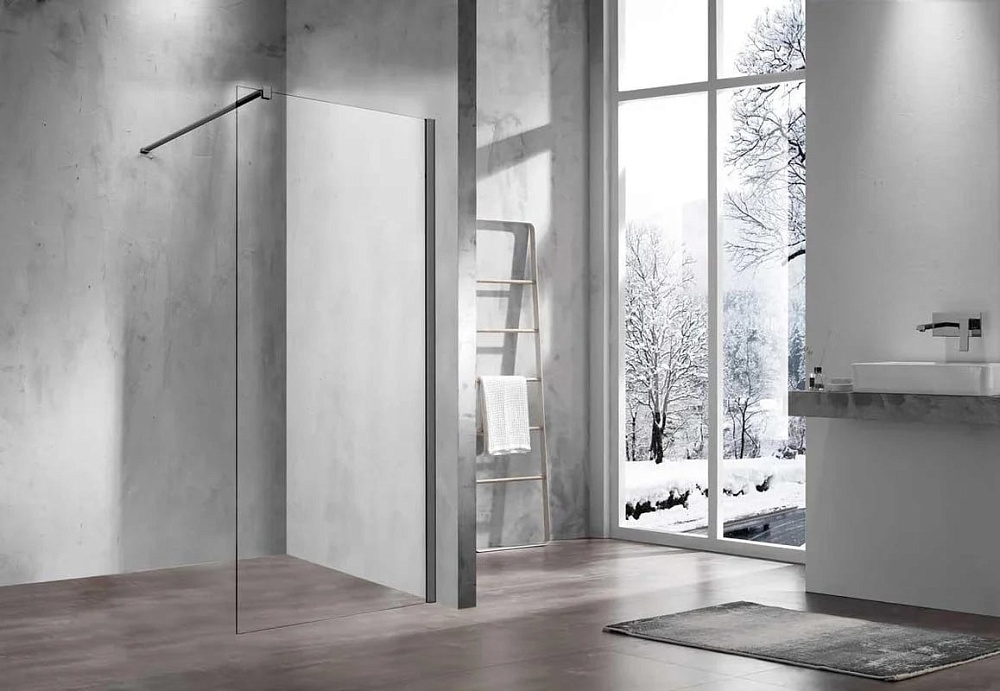 Душевая перегородка Vincea Walk-in VSW-1H600CLGM 60 см, профиль вороненая сталь, стекло прозрачное