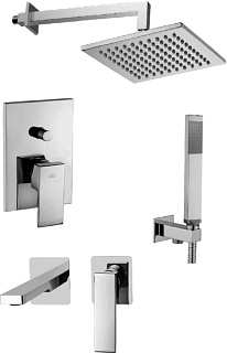 Комплект для ванной Paffoni Elle KITEL015CR105KING С ВНУТРЕННЕЙ ЧАСТЬЮ, верхний душ 30 см, хром