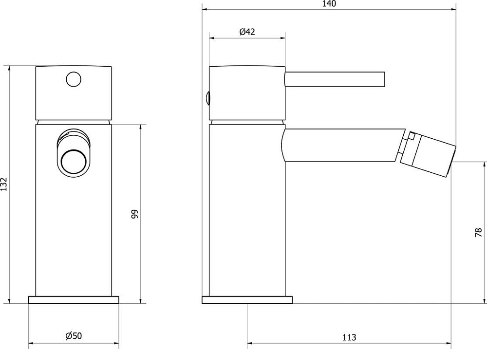 Смеситель для биде IB Rubinetterie Industria ID220NP_13 matt black