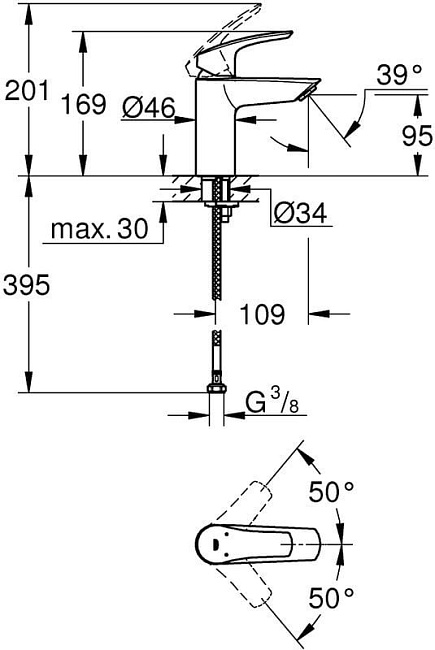Смеситель для раковины Grohe Eurosmart 32467003