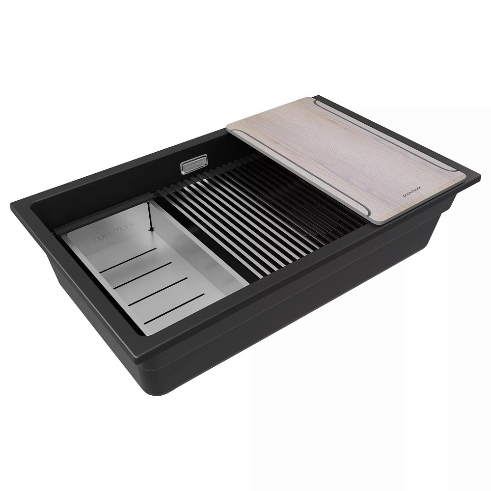 Мойка кухонная Paulmark Lumi-Multi Sink 74 Uni LU-MULTI 74-BLM черный