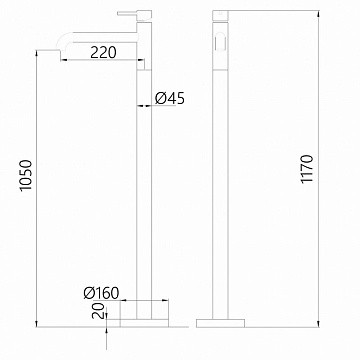 Смеситель ABBER Wasser Kreis AF8140SP напольный для раковины, сатин