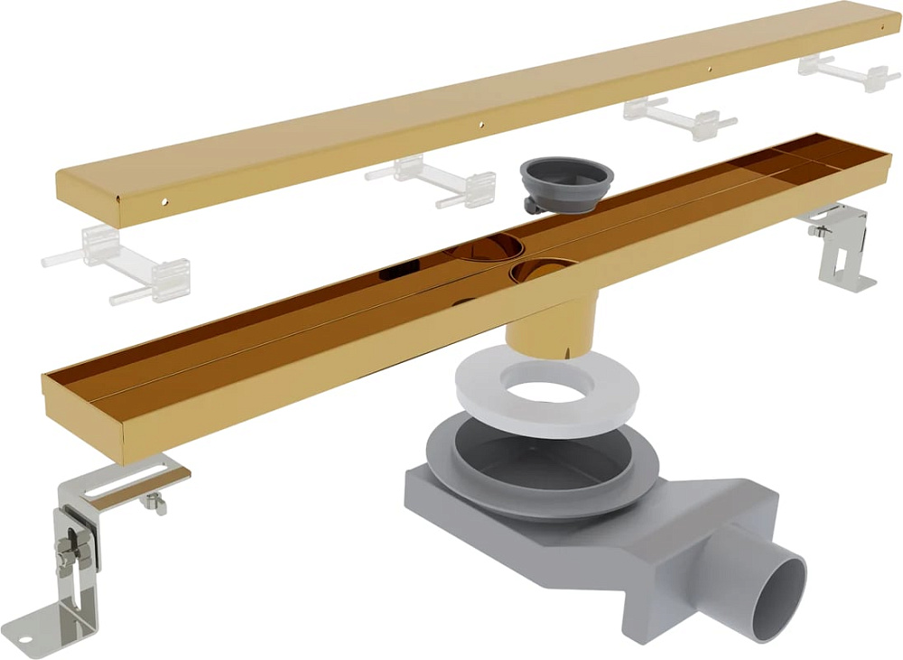 Душевой трап (лоток) Plumberia Selection PSL Linear 80 см, золото 24К