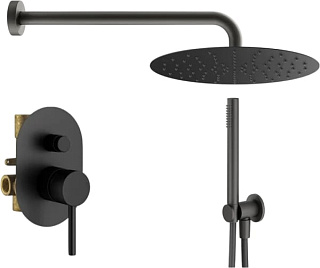 Душевой комплект Plumberia Selection Ixo KITXO15NO, С ВНУТРЕННЕЙ ЧАСТЬЮ, черный матовый