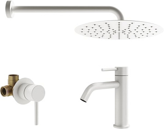 Комплект для ванной Plumberia Selection Ixo KITXO01BO53 С ВНУТРЕННЕЙ ЧАСТЬЮ, белый матовый