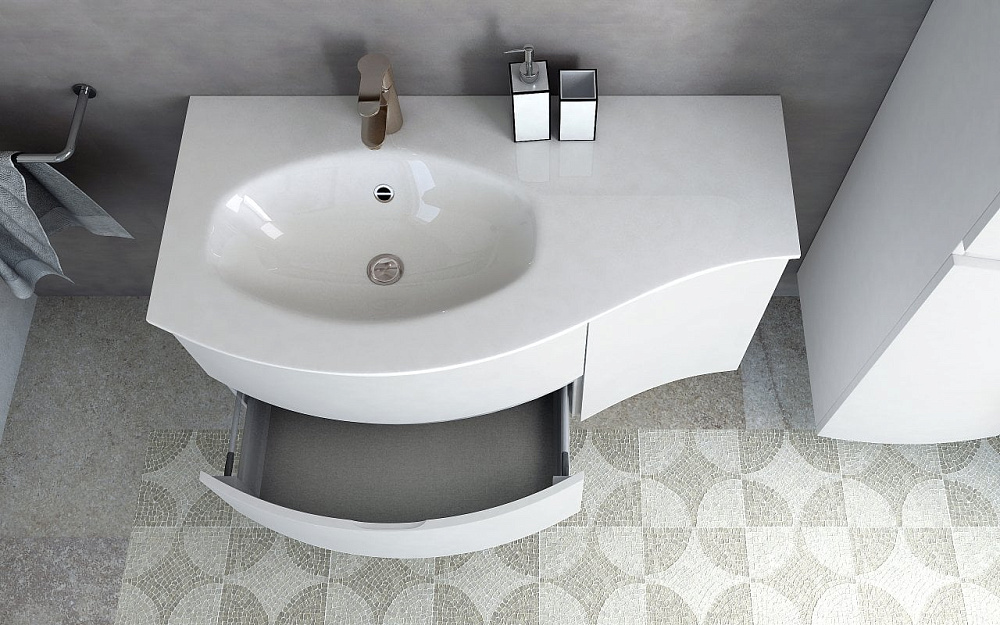 Мебельная раковина Cezares 50153 104х52 L bianco