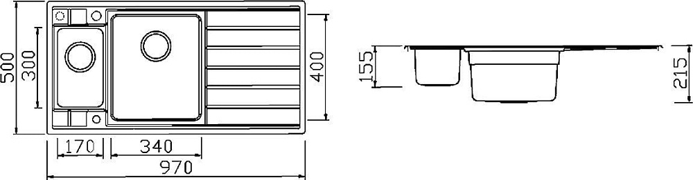 Мойка кухонная Seaman Eco Roma SMR-9750B2 с клапан-автоматом