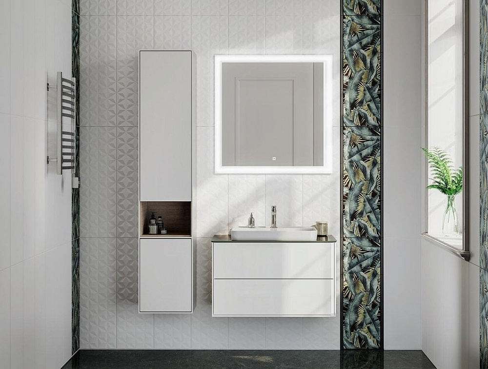Шкаф-пенал для ванной KERAMA MARAZZI Plaza Modern 170 белый глянцевый