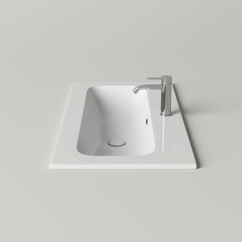 Мебельная раковина Ceramicanova Lucia с отверстием под смеситель 101 CN6097 белый
