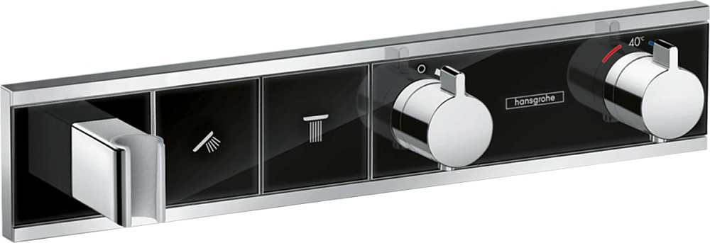 Термостатический смеситель встраиваемый Hansgrohe RainSelect 15355600, для душа, шлифованный черный 