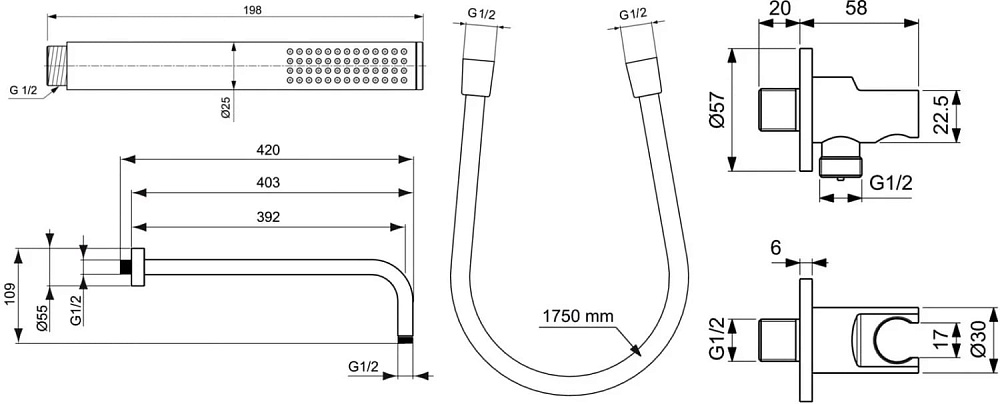 Душевой гарнитур Ideal Standard IdealRain BD389AA