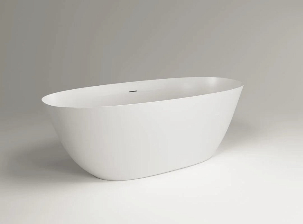Ванна из искусственного камня Plumberia Selection Veloma 170x75 см, отдельностоящая, матовая белая, 