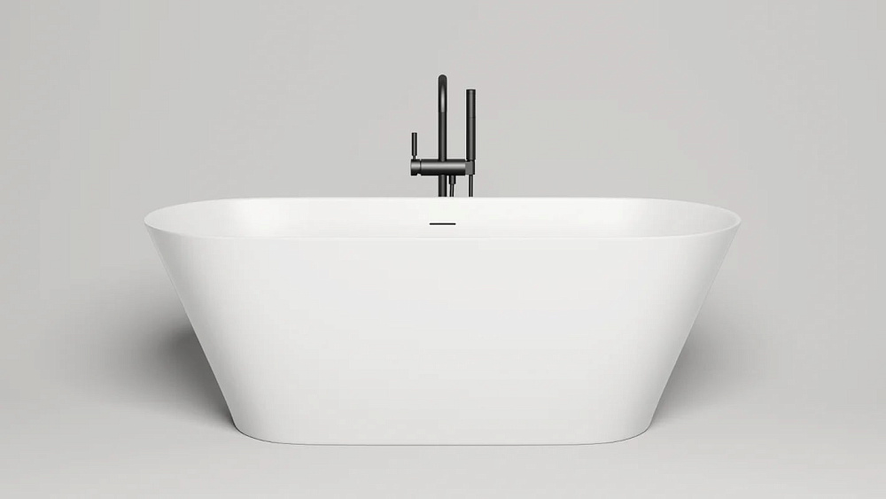 Ванна из искусственного камня Salini Mona S-Stone 170x70 см, отдельностоящая, матовая белая, овальна
