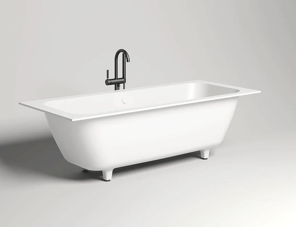 Ванна из искусственного камня Salini Orlanda Axis 190x80 см, встраиваемая, белая, на ножках