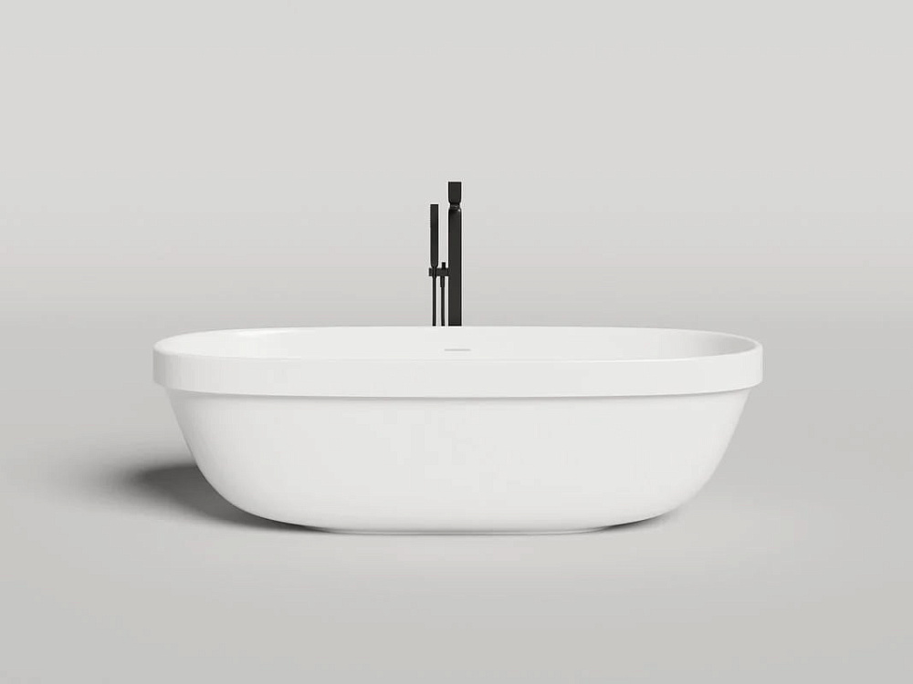 Ванна из искусственного камня Salini Greca In S-Stone 180x80 см, отдельностоящая, матовая белая, ова