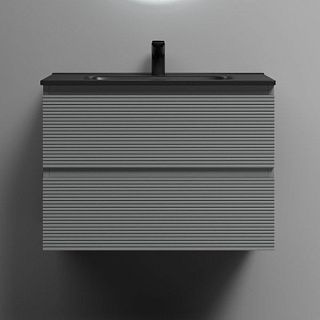 Тумба с раковиной Sancos Folk 70 ergraut soft, раковина CN7007MB