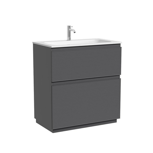Тумба под раковину Sancos Folk Floor 80 напольная Grey soft (темно-серый), FL80FGS
