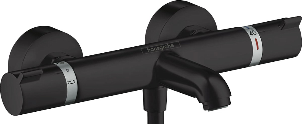 Термостатический смеситель Hansgrohe Ecostat Comfort 13114670, для ванны с душем, матовый черный