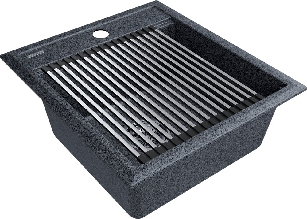 Мойка кухонная Paulmark Stepia + Step PM114651-DG+R375-BS графит
