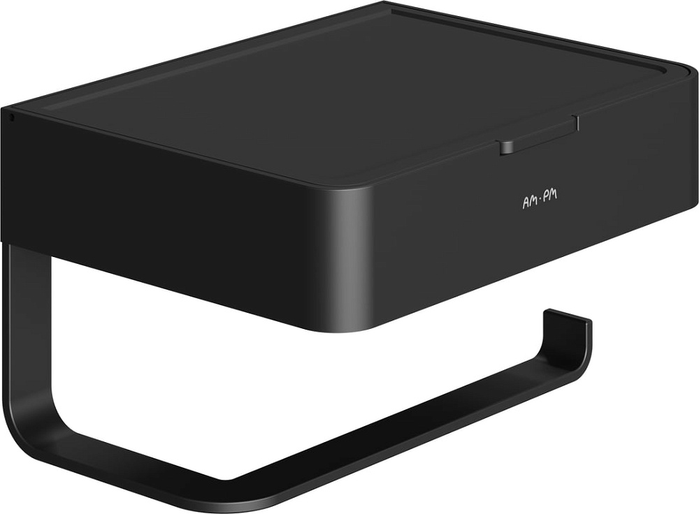 Держатель туалетной бумаги AM.PM Inspire 2.0 AA50A341522 с полкой для телефона и контейнером, черный
