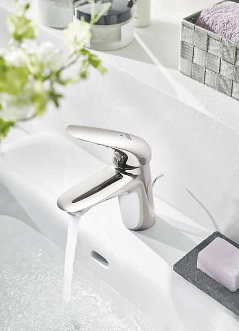 Смеситель Grohe Wave 23581001 с донным клапаном, хром